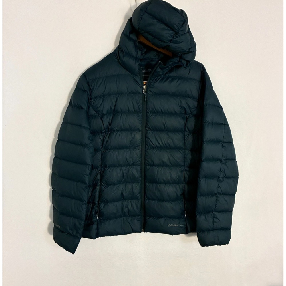 Eddie Bauer EB650 Down Puffer Jacket Women's XL Hooded Lightweight Gorpcore